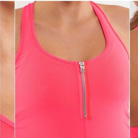 Lululemon Pink Racerback Tank Top with front zipper. No size tag. Fits size 6/M - Picture 9 of 9